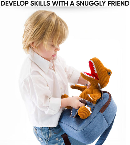 Naturally KIDS Dinosaur Backpack, Dinosaur Toys for Boys, 3 Year Old Boy Gifts, Toddler Backpack