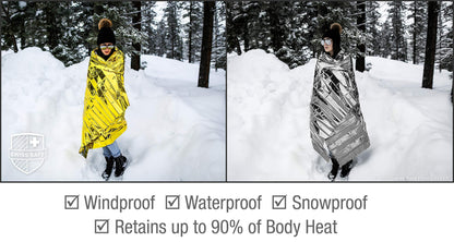 Swiss Safe 10 Pack Mylar Emergency Blankets for Survival - Compact & Insulated for Cold Weather - Designed for NASA, Outdoor, Running, Camping, Survival, First Aid Car Kit - Silver, 10 Pack