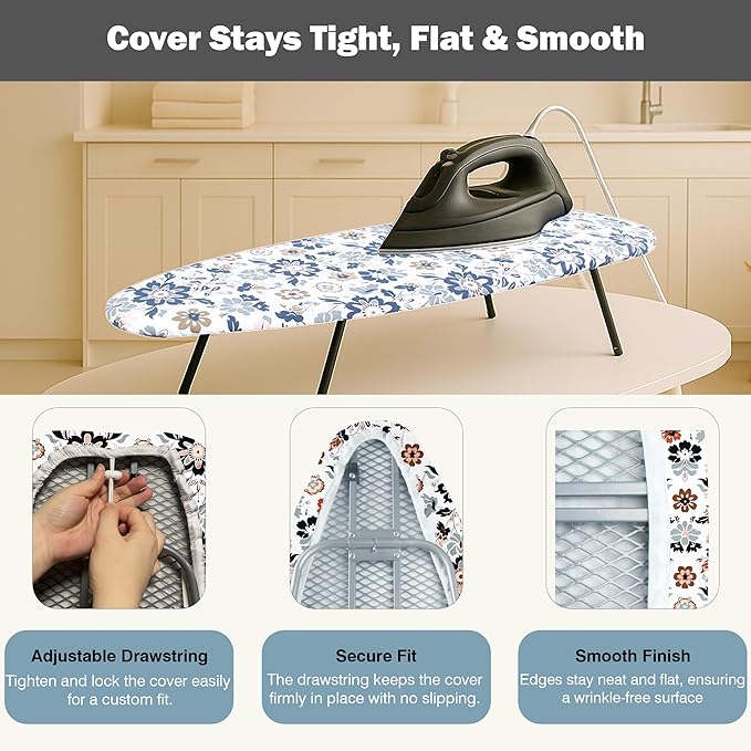 Small Ironing Board Cover and Pad 12.5"x30" Small Iron Board Cover