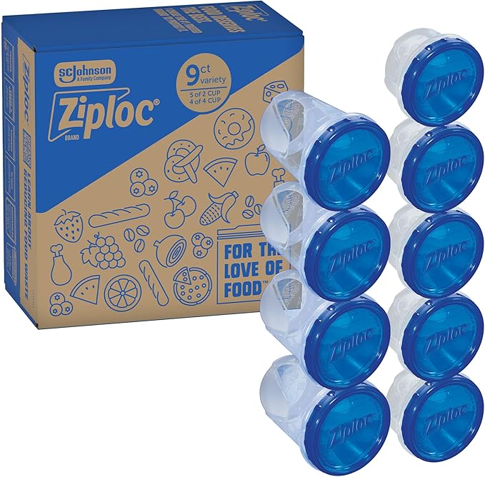 Ziploc Twist 'n Loc Food Storage Meal Prep Containers Variety Pack