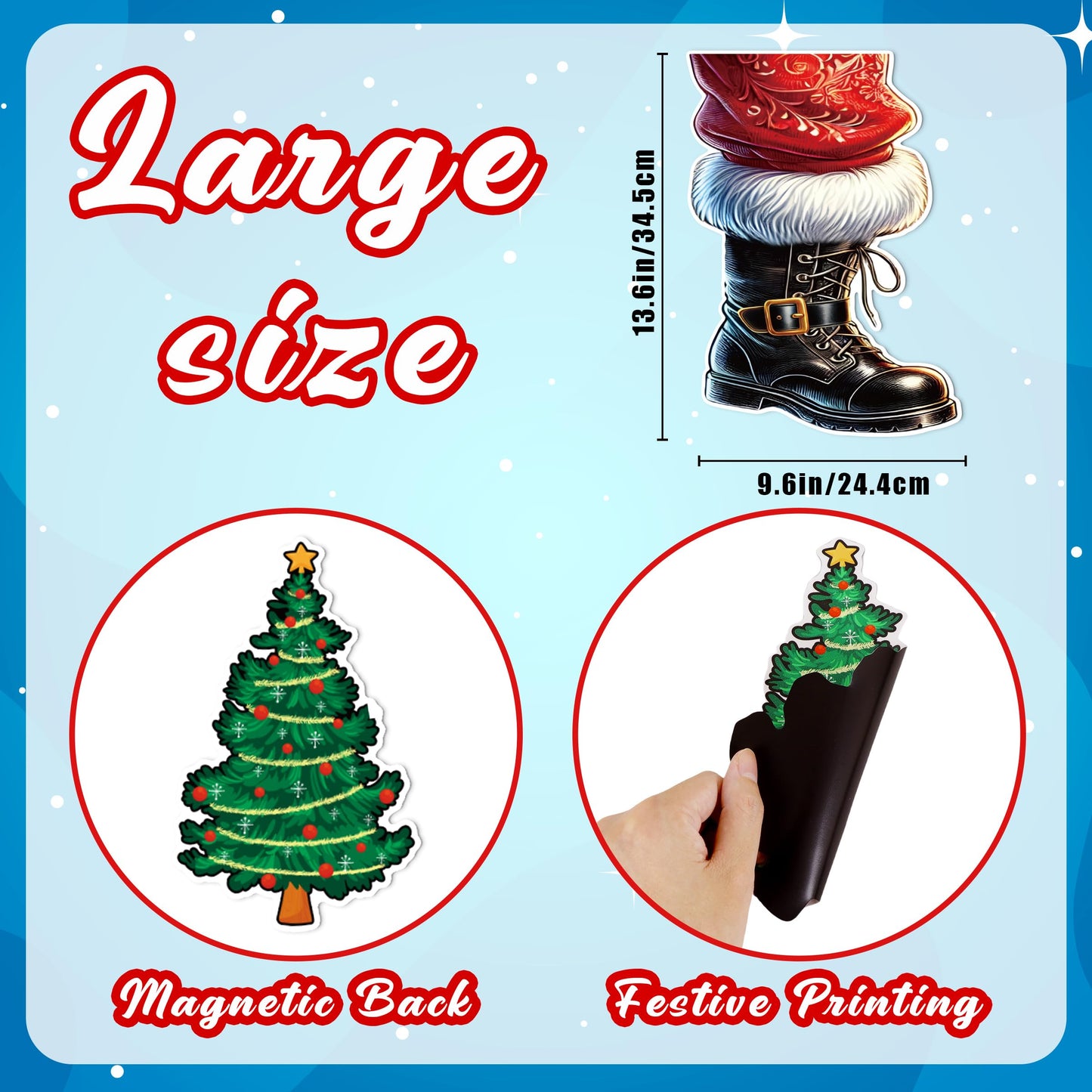 21PCS Christmas Garage Door Decorations Magnets - Santa Merry Xmas Holiday Refrigerator Fridge Kitchen Decor