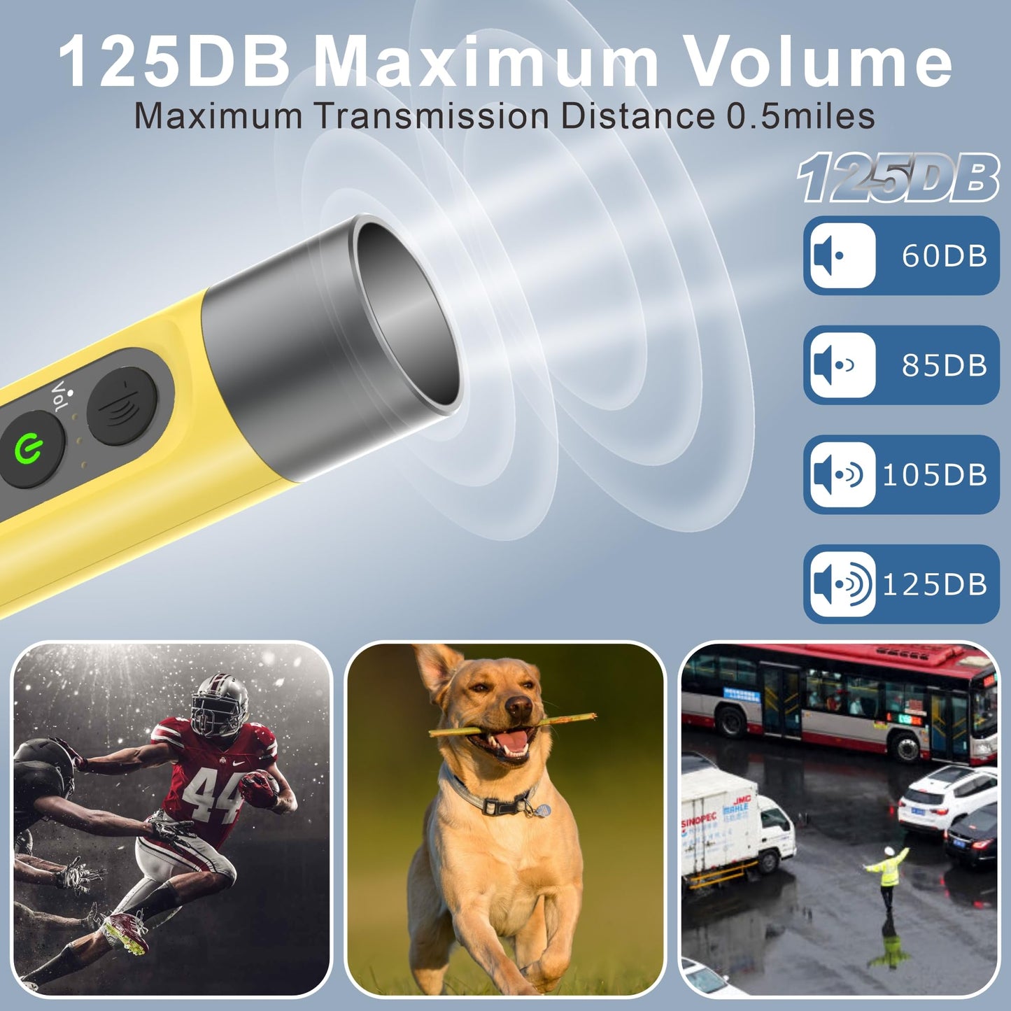 ASWAYKE Electronic Whistle Highest IPX5 Maximum Sound 125db Battery 1000mAh Yellow for Coaches Teacher, Sports Whistle