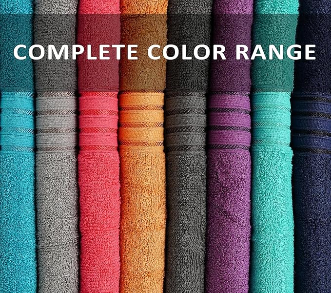 ZUPERIA Premium Multicolor Bath Towels Set of 8 100% Pure Cotton Shower Towels
