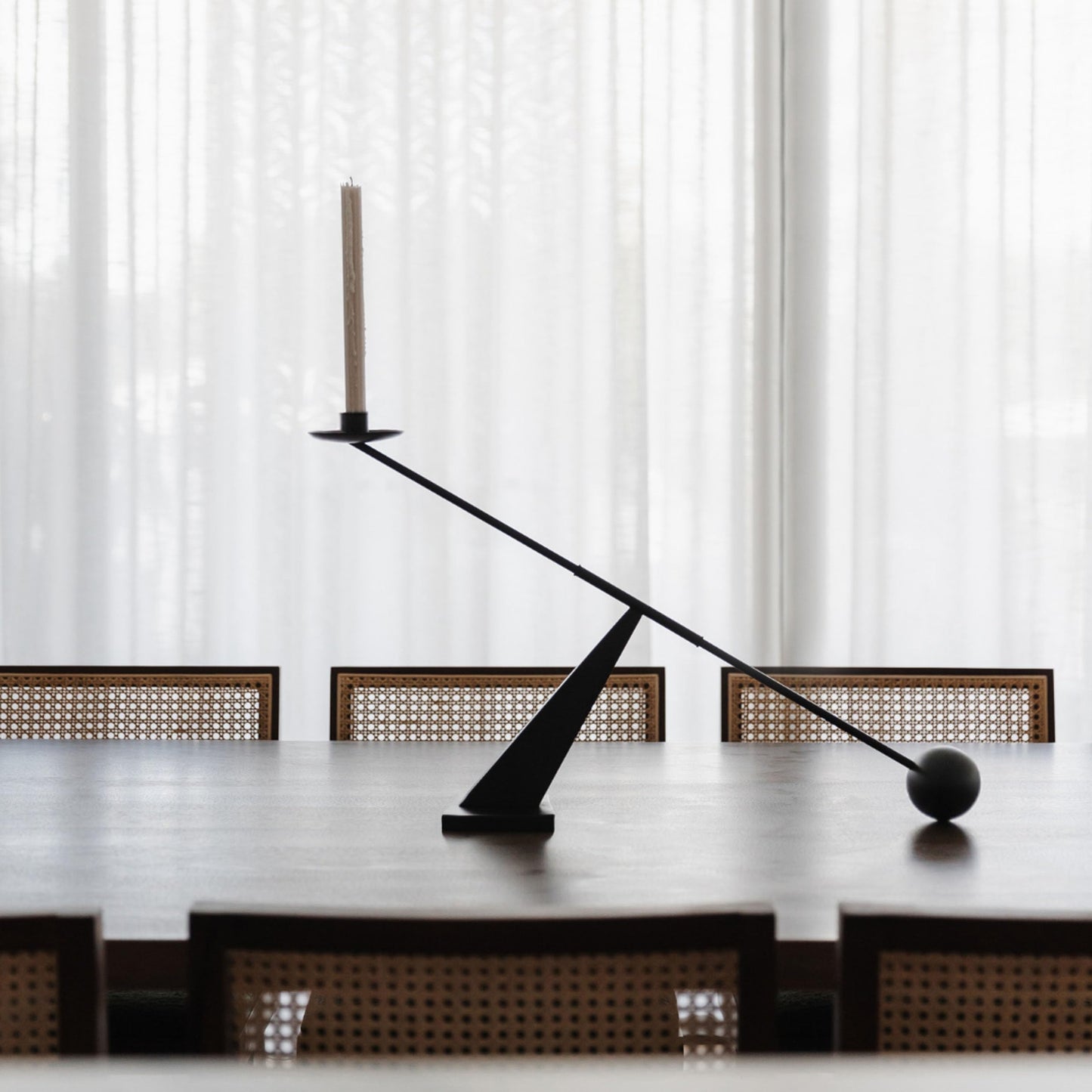 Remenna Black Metal Modern Candle Holder Candlestick Holders Decorative Candle Stand, Tapered Candle Holders Home Decoration 19 inch