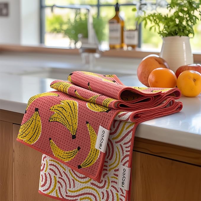 RECYCO Waffle Kitchen Towel Set of 2