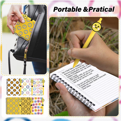 Sayglossy 48 Pcs Inspirational Notebooks Bulk Coworker Positive Spiral Notebook Party Favors A6 Journal with Ballpoint Pen Classroom Office Appreciation Gift