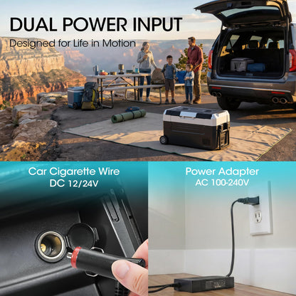 Manastin 12 Volt Refrigerator, 37QT Electric Cooler, Electric Cooler APP Control, Portable Freezer 12V/24V DC 100-240V AC, Car Fridge -4℉~68℉, 12V Cooler for Travel, Camping, Boat