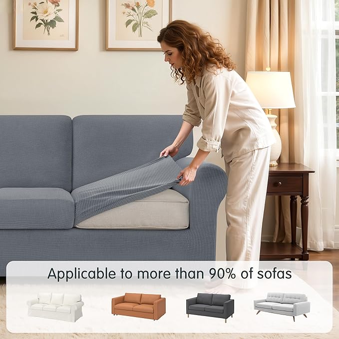 SUBRTEX 5 Pieces Stretch Sofa Slipcover Sets Couch Cover Sets Backrest Cushion