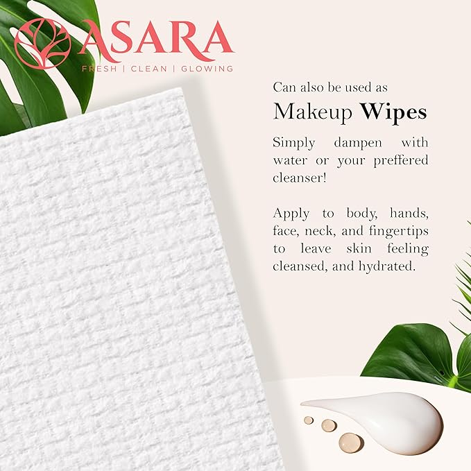 Clean Face Towels Disposable XL Facial Wipes | Add Water As a Makeup Remover |