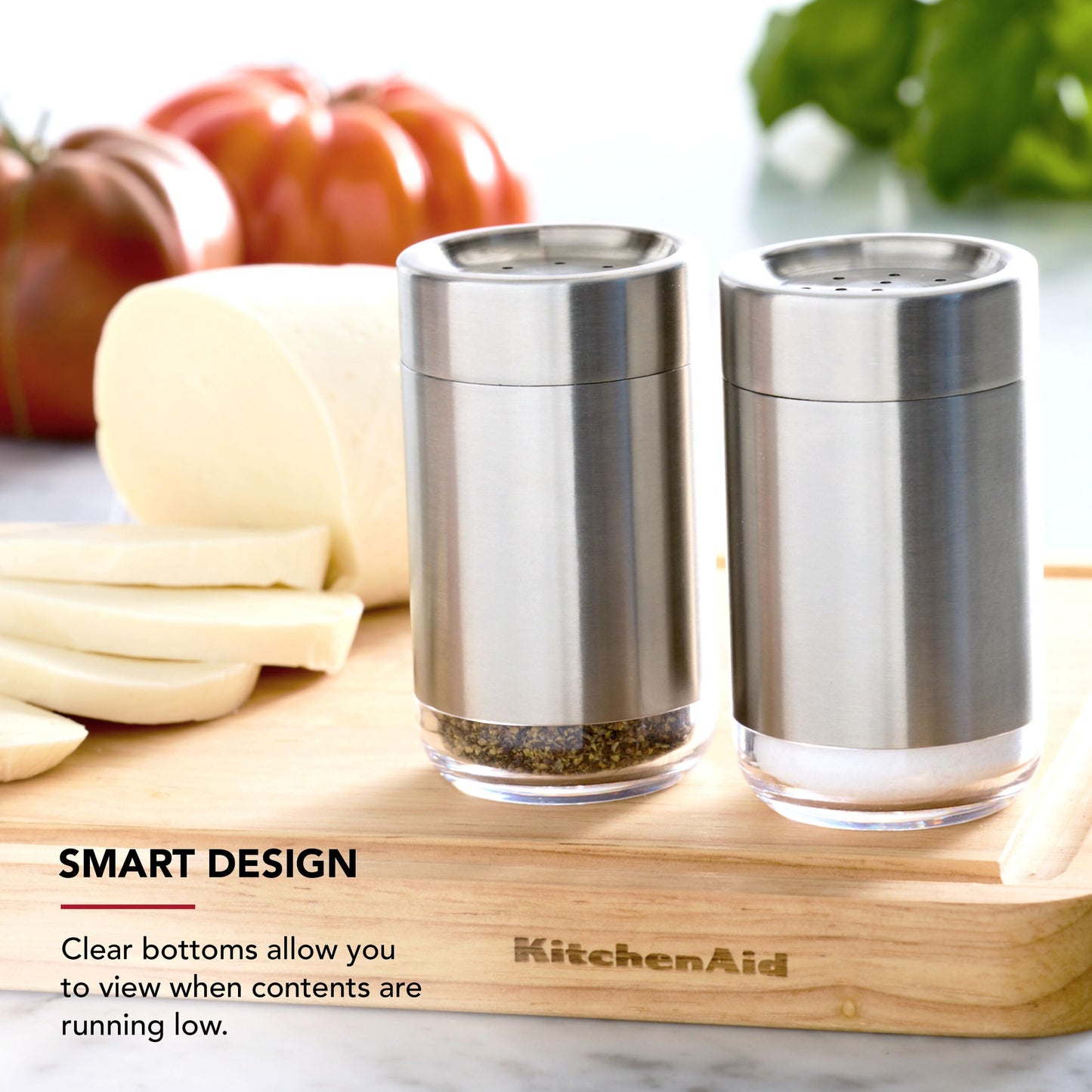 KitchenAid Salt and Pepper Shaker Set, Stainless Steel, Set of 2