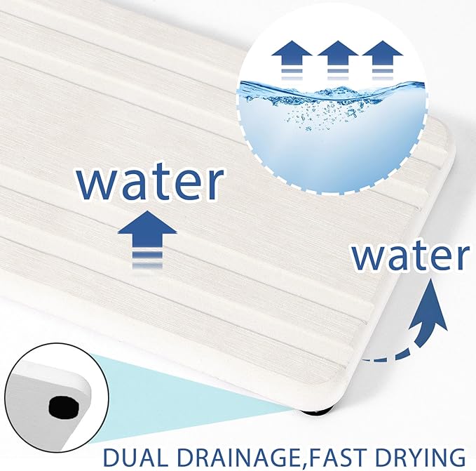 2PCS Water Absorbing Stone Tray, Quick Drying Stone Sink Tray, Water Absorbent