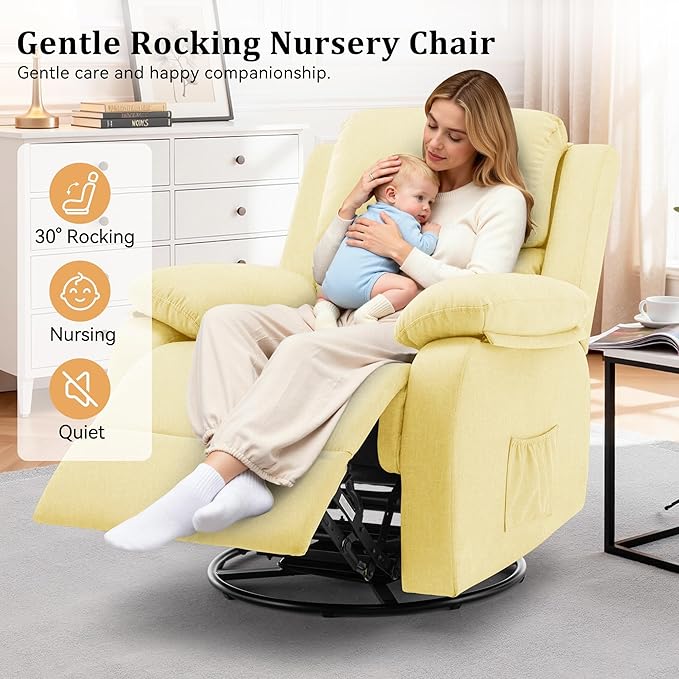 Korser Recliner Chair, 360 Swivel Rocker Chair