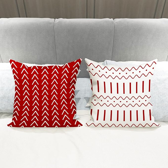 YCOLL Christmas Pillow Covers 20x20 Set of 4, Modern Sofa Throw Pillow Cover