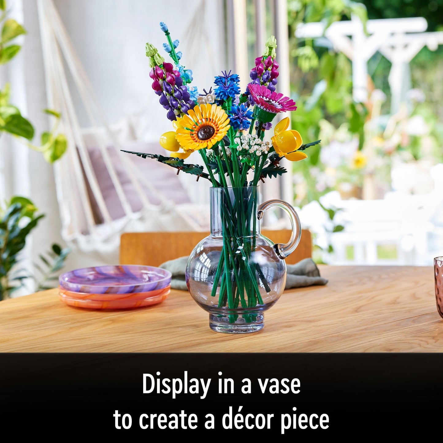 LEGO Botanicals Wildflower Bouquet Set - Artificial Flowers - Gifts for Mother's Day with Poppies and Lavender - Home Office Decor Set for Adults - Botanical Collection - 10313