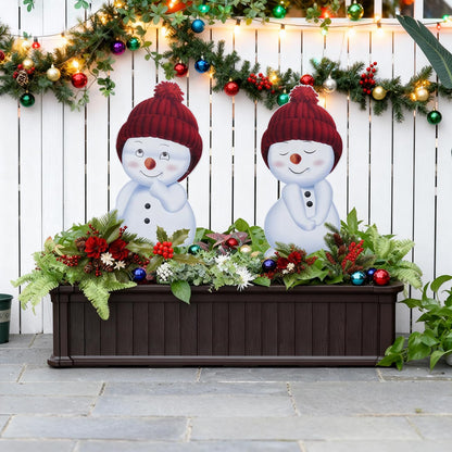 Jo.Devivre Christmas Decorations Outdoor, 2pcs Cute Snowman Yard Stakes, Large Snowman Garden Decorative Stakes for Christmas Decor, Yard Signs for Garden, Home, Lawn,Patio&Planter