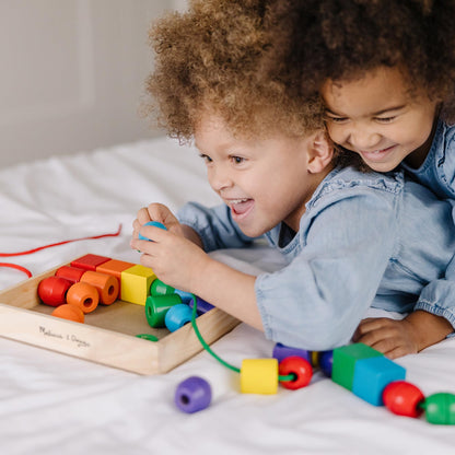 Melissa & Doug Wooden Lacing Beads | Developmental Toy | Wooden Toy | Problem Solving | 3+ | Gift for Boy or Girl