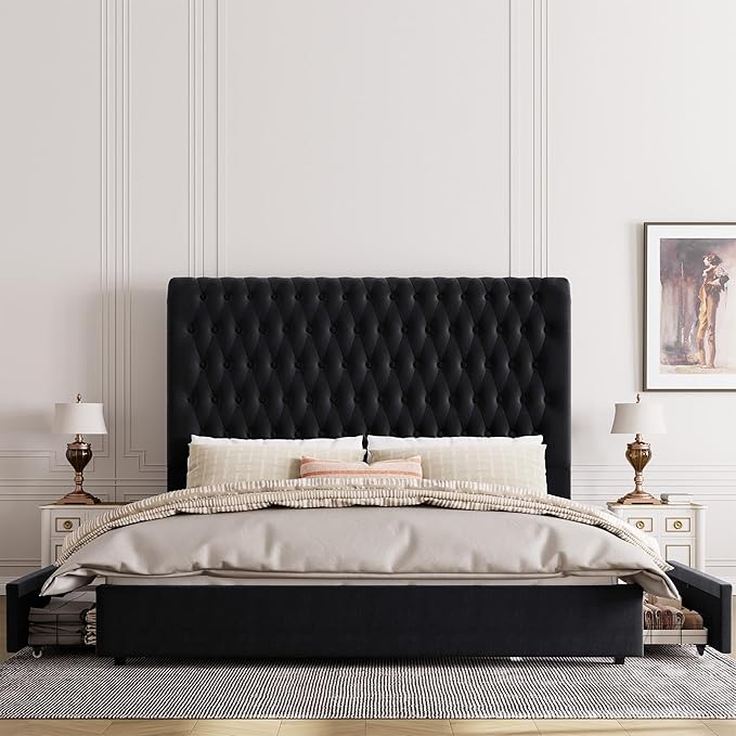 Queen Size Bed Frame 54" Tall Headboard