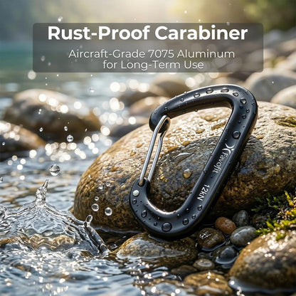 12kN Heavy Duty Carabiner Clips - Favofit 4-Pack 7075 Aluminum Small Carabiners with Snag-Free Wiregate - Lightweight D Ring Keychain Clip for Hammocks Camping Hiking Dog Leash