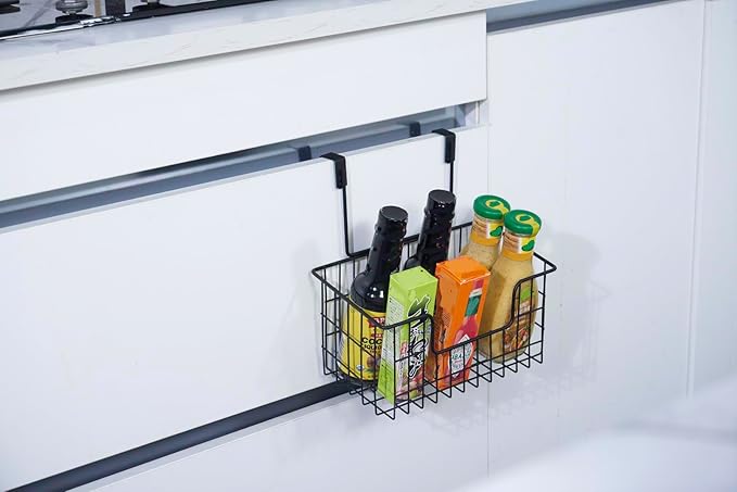 Wire Hanging Storage Basket 2 Packs, Wall Mounted Kitchen Bathroom Storage