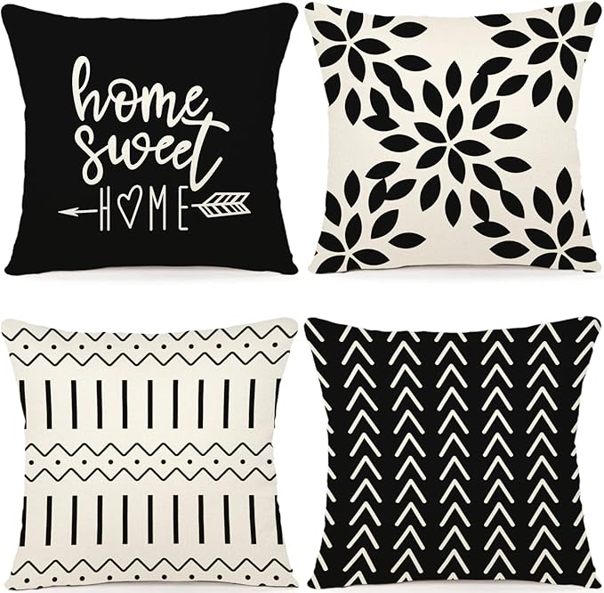 YCOLL Pillow Covers 20x20 Set of 4, Modern Sofa Throw Pillow Cover, Decorative