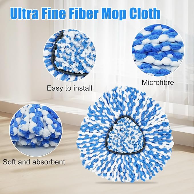 4Pack Mop Replacement Head for O Cedar RinseClean 2 Tank System, Mop