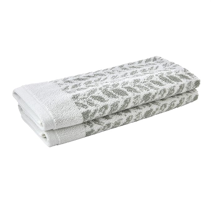 SKL Home Distressed Leaves 100% Turkish Cotton Premium 2-Piece Hand Towel Set