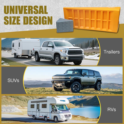 LEIDGG RV Leveling Blocks 2 Pack Heavy Duty Camper Leveler with Storage BagSupports Up to 10000 LBS Adjustable Up to 3IN Ideal for Travel Trailers, Campers, RVs, Motorhomes