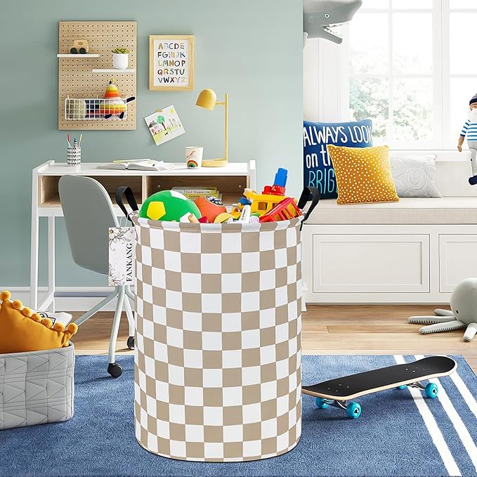 FANKANG Storage Basket, Nursery Hamper Canvas Laundry Basket Foldable