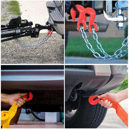Lechansen 1/2'' G80 Clevis Grab Hook,10 Pack Grade 80 Chain Hooks 1/2 Inch Heavy Duty, 12,000 Lbs Working Load Limit Tow Hooks Transport Chain Hooks for G80 Binder and Chains - Red