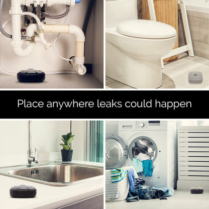 8 Pack Water Leak Detector - 95 dB Flood Detection Alarm Sensor for Bathrooms, Basements, Laundry Rooms, Garages, Attics and Kitchens by Mindful Design (White)