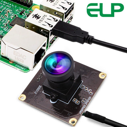 ELP High Speed Wide Angle Global Shutter USB Camera Module for Computer 1080P Mini UVC USB2.0 Webcam Board with 110degree No Distortion Lens AR0234 High Frame 90fps Web PC Camera Board for Laptop