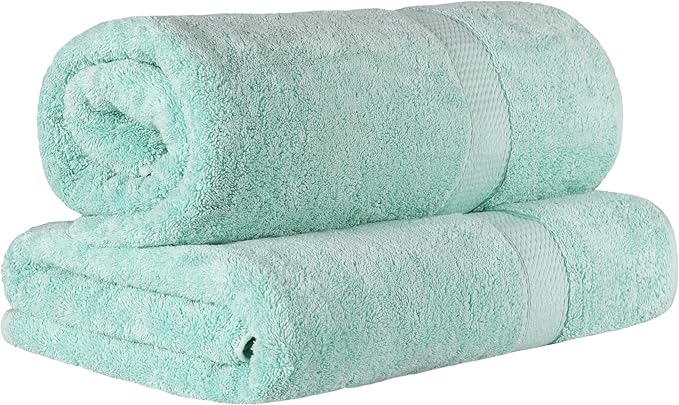 SUPERIOR Egyptian Cotton Pile Bath Sheet Set of 2, Ultra Soft Luxury Towels
