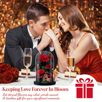 CuteWelt Preserved Roses,Forever Fresh Flowers 7.48in,Gift for Women,Mom,Grandma,Wife,Girlfriend,Sister,and Daughter Perfect for Birthday,Mother’s Day,Valentine’s Day (True Romance1)