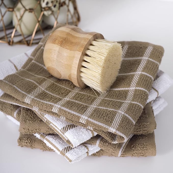 Ritz Terry Check Dish Cloth Set: Highly Absorbent & Super Soft