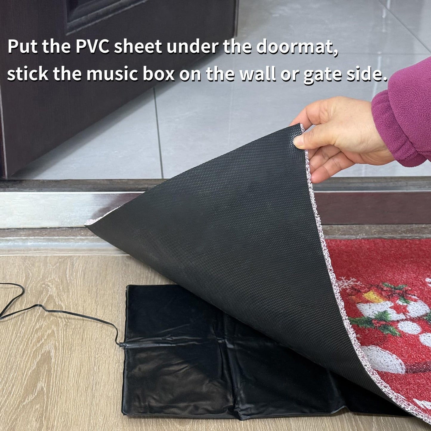 Christmas Musical Doormat with Sound Activation - Interactive Foot Sensor Holiday Decor, Durable Faux Leather, Indoor/Outdoor high Pile Handmade MATS - the Perfect Holiday Home Doormat
