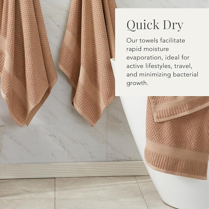 NY Loft 100% Cotton 4 Pack Bath Towel Set| Super Soft & Absorbent Quick-Dry