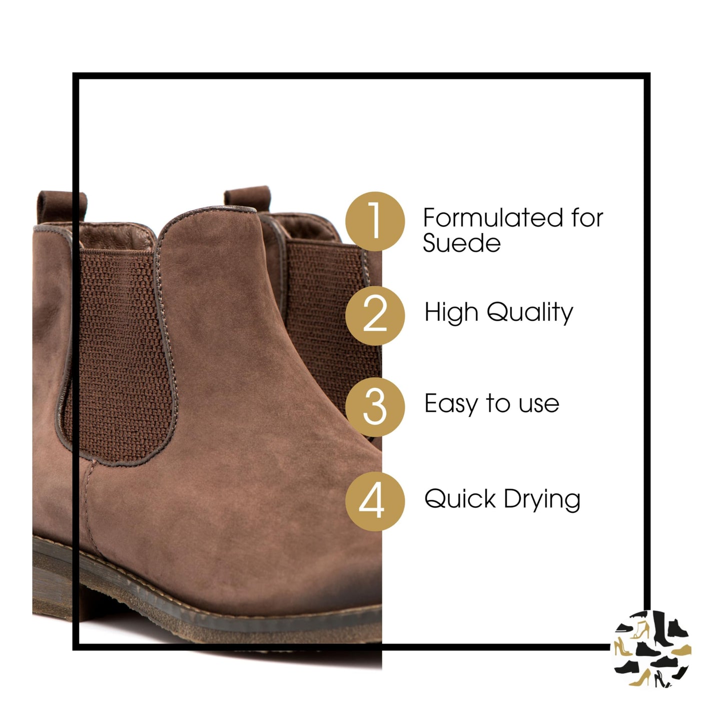 Shoe Clinic Suede Cleaner and Suede Brush | Deep Cleans & Protects | Use on Dress Shoes, Trainers, Boots, Heels, Sandals