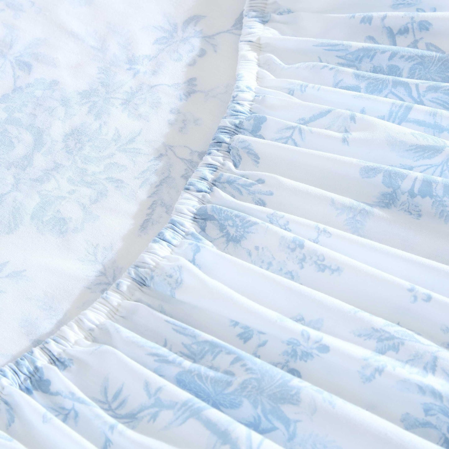 Laura Ashley - King Sheet Set, Crisp & Cool Cotton Percale Bedding with Deep Pockets, Lightweight for Year Round Comfort, Bed Sheets with Matching Pillowcases (Walled Garden Blue)