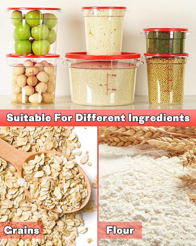 6QT NSF Round Food Storage Containers