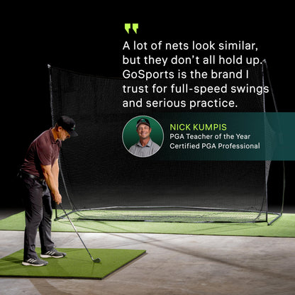 GoSports Golf Practice Hitting Net - Choose Between Huge 10 ft x 7 ft or 7 ft x 7 ft Nets - Personal Driving Range for Indoor or Outdoor Use - Designed by Golfers for Golfers
