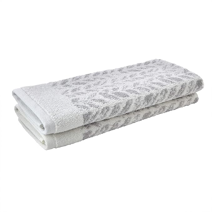 SKL Home Distressed Leaves 100% Turkish Cotton Premium 2-Piece Hand Towel Set