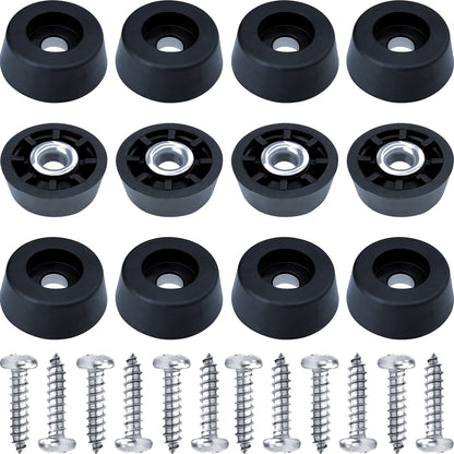 Gluposti 12 Rubber Feet for Cutting Board, Soft Non-Slip Cutting Board Feet with Stainless Screws for Electronics & Furniture, 0.67" W x 0.25" H, Made in USA