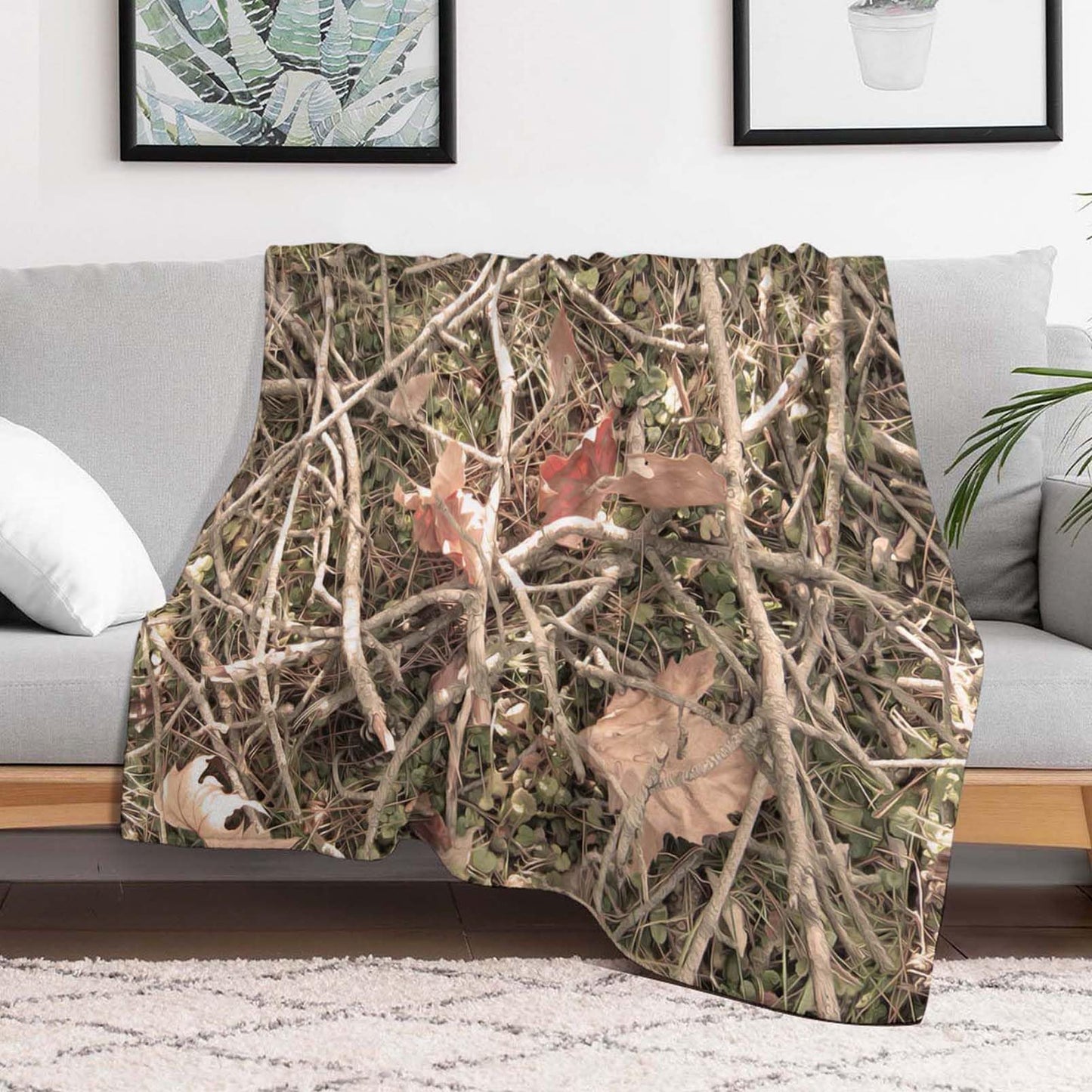 Throw Blanket 60x80 Inch,Camouflage Camo Forest Cozy Soft Lightweight Fuzzy Flannel Blanket 80x60 Inch Suitable for Couch Bed Sofa Living Room in All Seasons