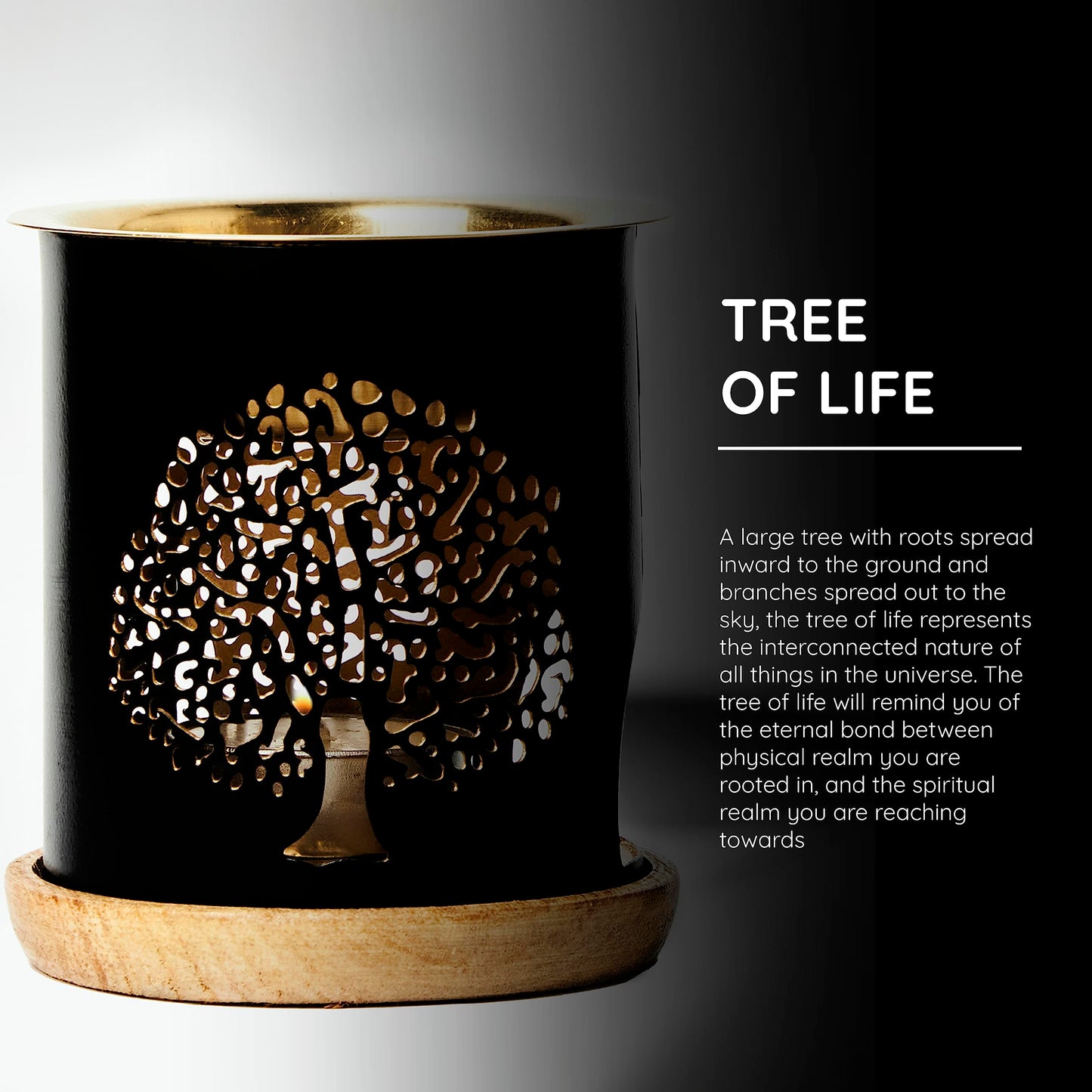 Aromafume Tree of Life Essential Oil Burner | Oil Diffuser with Candle | Brass Burner with 10ml Essential Oil