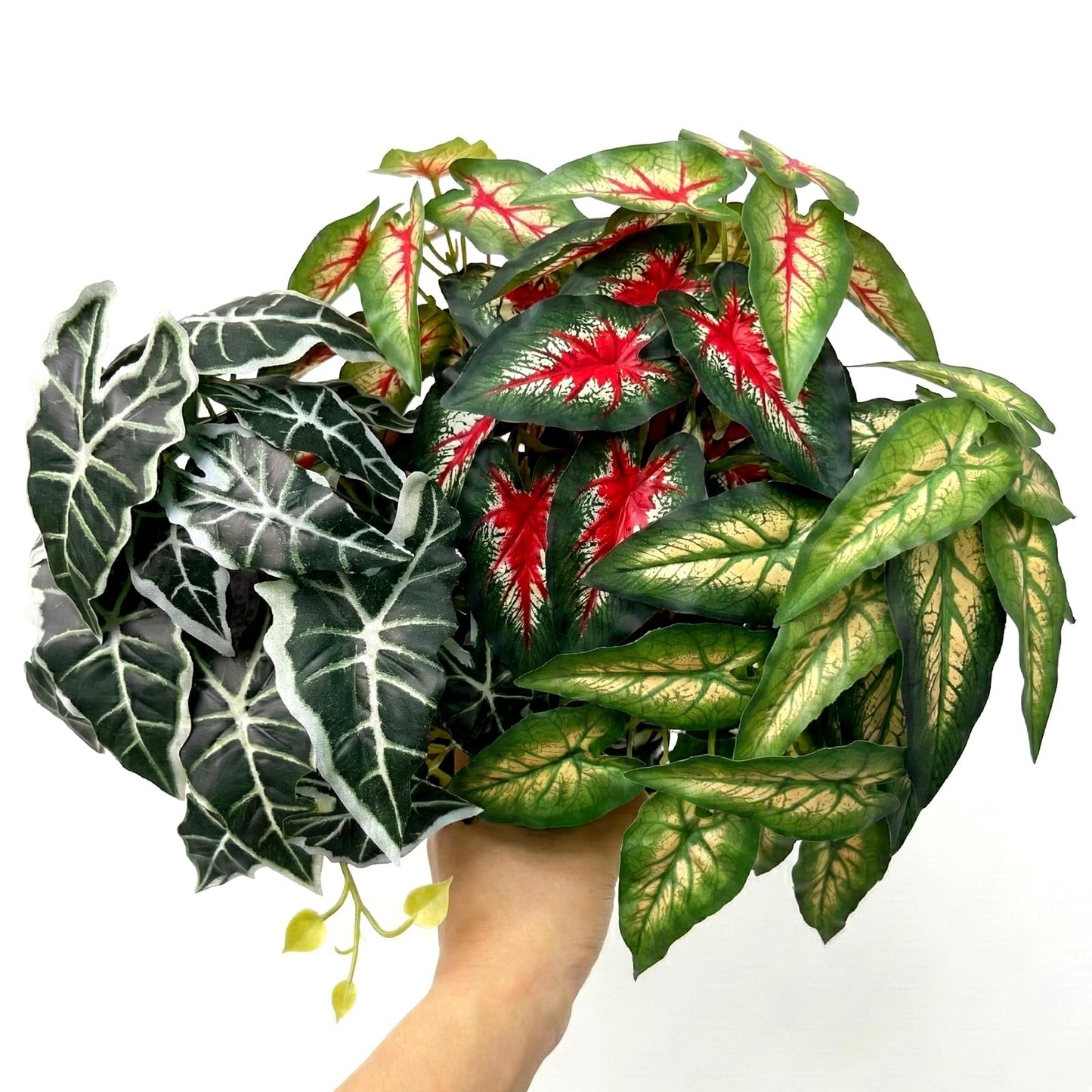 5 Pcs Reptile Plants & Habitat Decor Kit - 3 Artificial Plants & Large 3.3ft Jungle Vine Branch, TTerrarium Hanging Plants Vines for Crested Gecko, Leopard,Bearded Dragon, Lizard,Chameleon,Ball Python