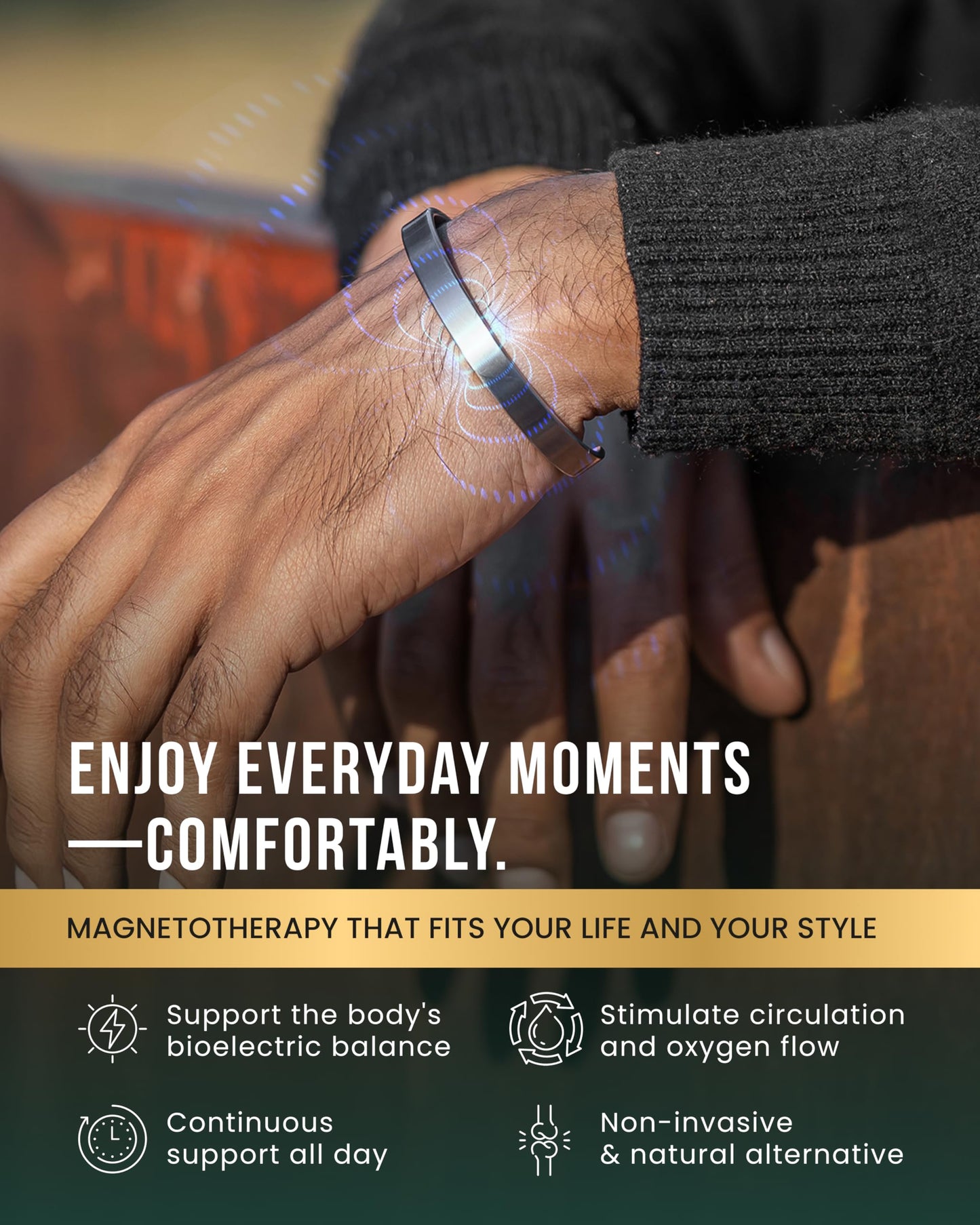 MagnetRX® Magnetic Bracelets for Men & Women - Elegant Bangle Men’s Cuff - Golf/Tennis Elbow & Balance, Stainless Steel Magnetic Bracelets for Women (Brushed Silver | Small)
