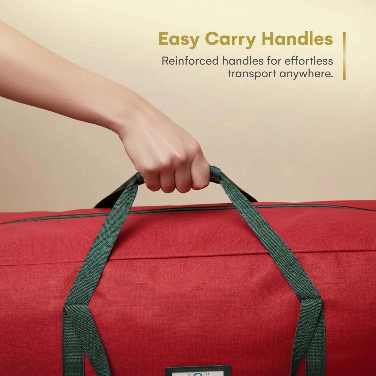 HOLIDAY SPIRIT Heavy Duty Christmas Tree Storage Bag - Waterproof 600D Oxford Canvas with Reinforced Handles and Dual Zipper for 9 Ft Tree, Red Christmas Tree Bag for Dust and Moisture Protection