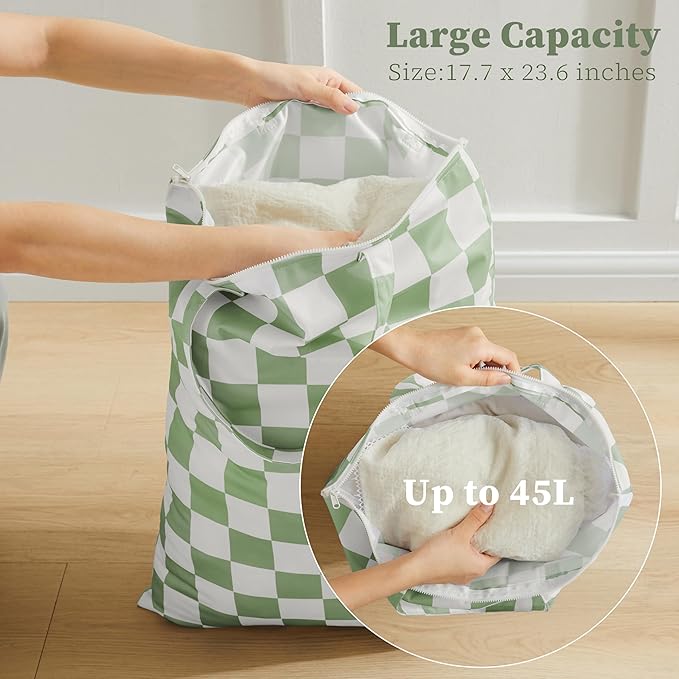 Checkered 2 Pcs Large Travel Laundry Bags