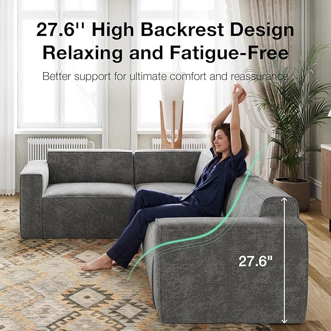 Novilla Modular Sectional Sofa, No Assembly Cloud Sectional Couch