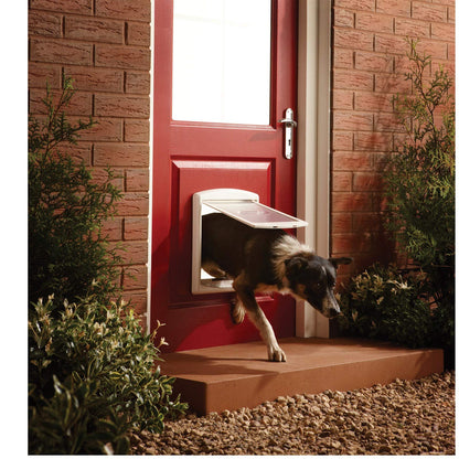 PetSafe - Original Staywell cat and Dog Flap, 2 Way Access in or Out - Indoor and Outdoor pet Door, Rigid, Closure Panel Included - Medium - White